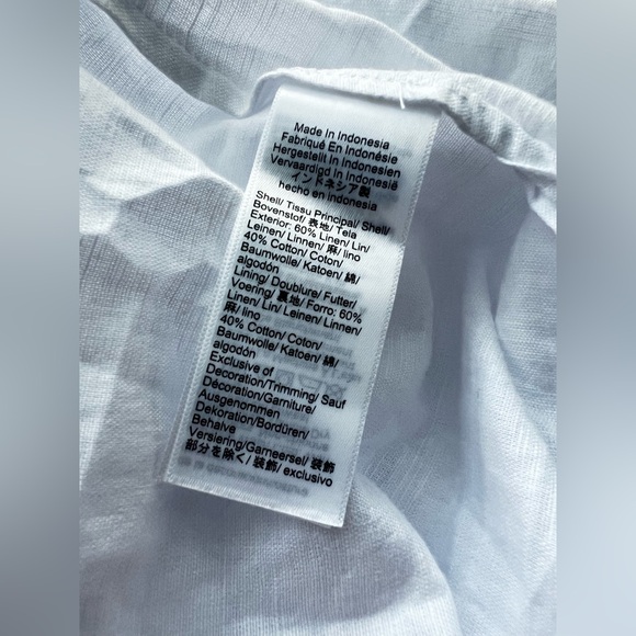 J Crew Cross Back Beach maxi Dress White Linen Blend lagenlook wedding XL - Picture 5 of 8